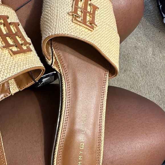NWT never worn Tommy Hilfiger slides. These are beautiful but narrow. - Picture 2 of 5
